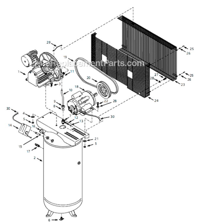 Page A Diagram and Parts List for HS4817 1999 Campbell Hausfeld Compressor